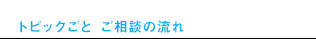 トピックごと ご相談の流れ